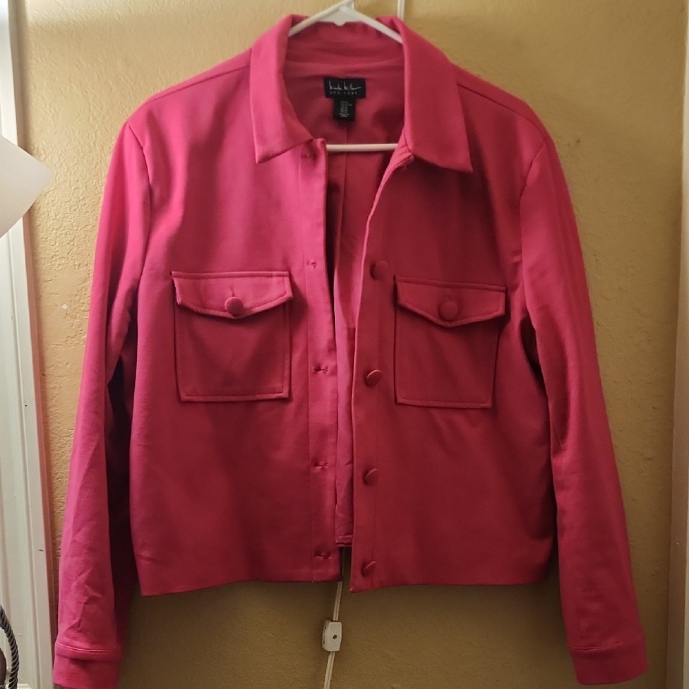 Nicole Miller Fuchsia Utility Jacket